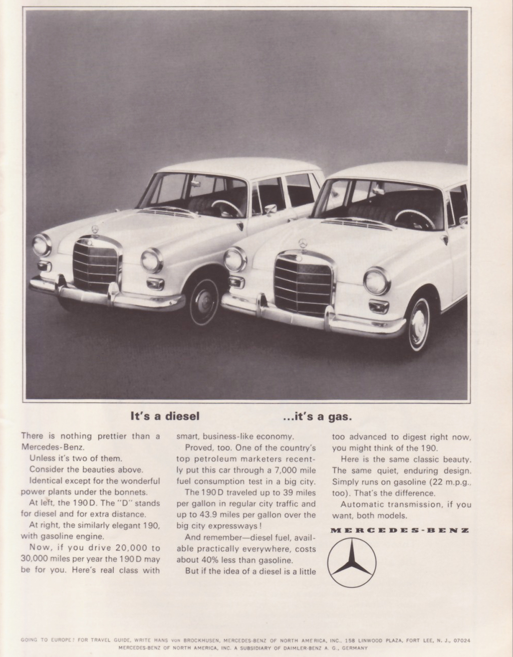 1965 Mercedes Auto Advertising